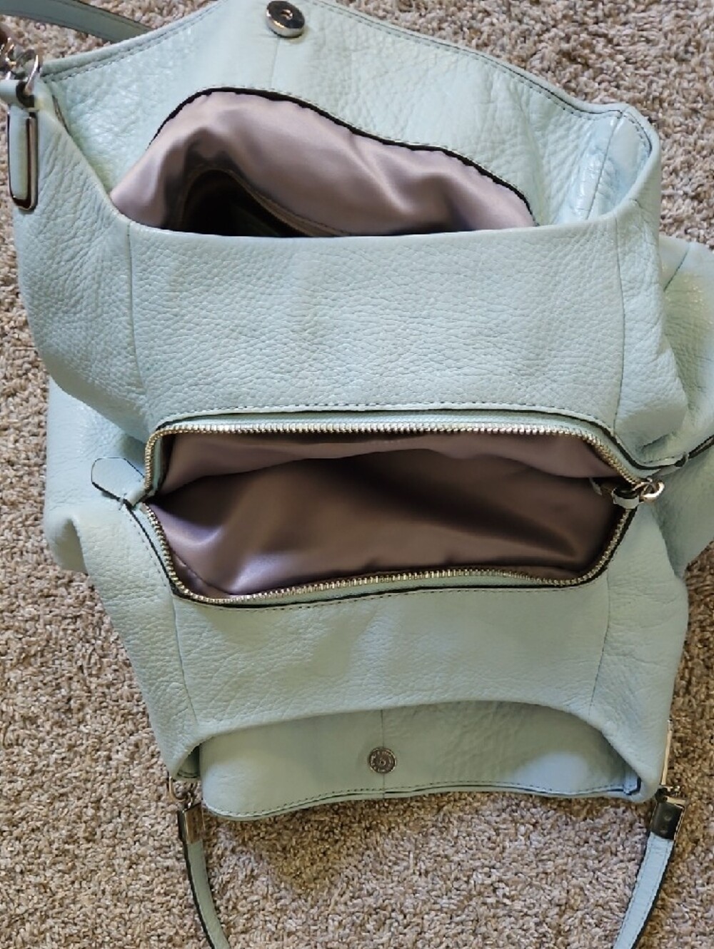 Coach Light Blue Leather Shoulder Bag - Picture 3 of 9